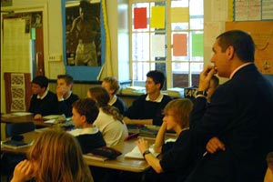 Interactive whiteboard and dialogue in a classroom